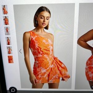 Brailey mini dress. One shoulder wrap front dress